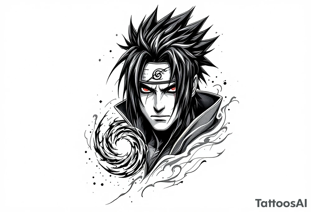 Sleeve of sasuke sharingan tattoo idea