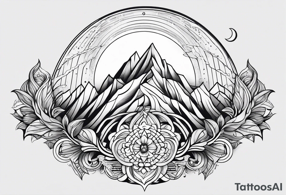 sacred moon strength tattoo idea