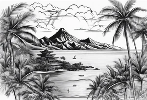 kanu and palms in a Laguna tattoo idea