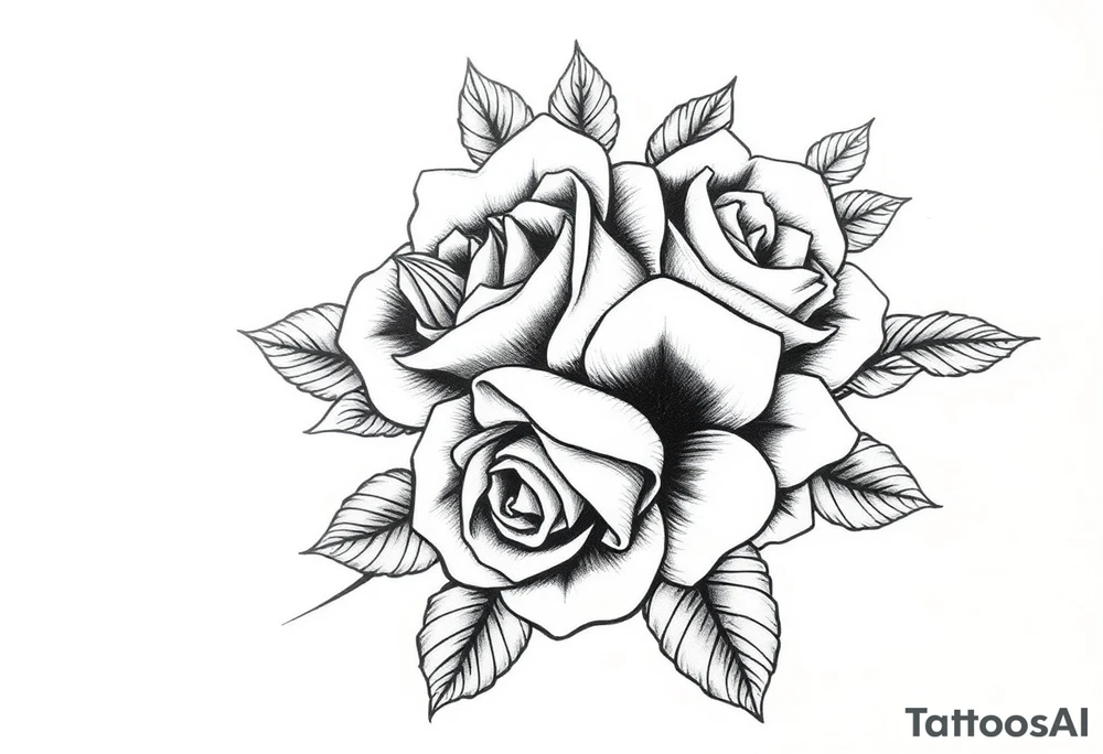 bouquet of roses tattoo idea