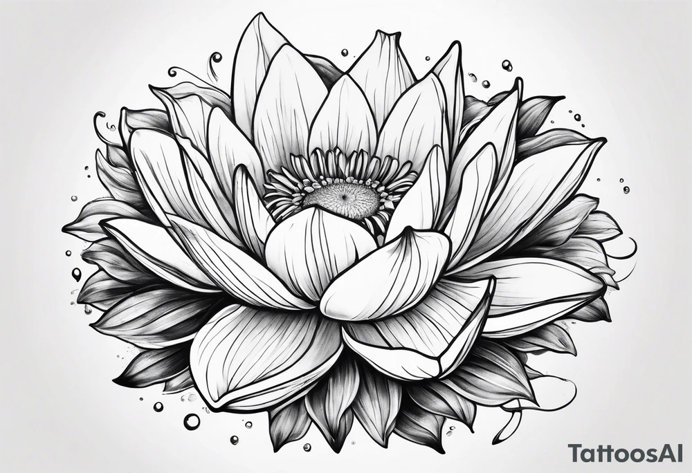 Water Lillie and Daisy minimal tattoo idea