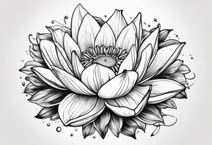 Water Lillie and Daisy minimal tattoo idea