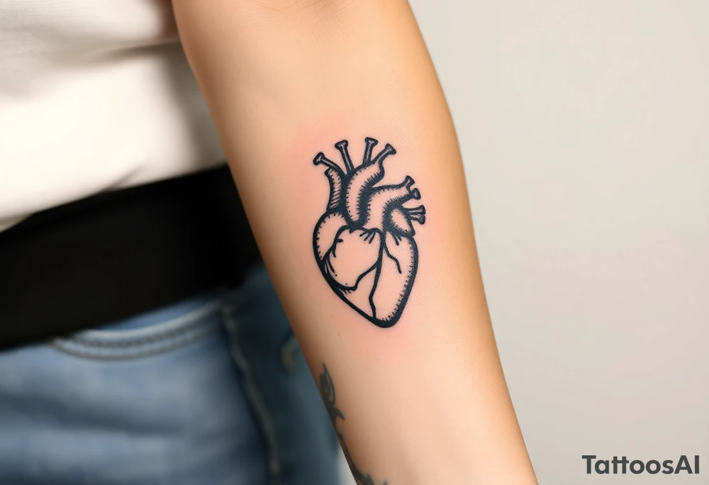 medieval human heart woodcut tattoo idea