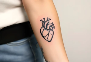 medieval human heart woodcut tattoo idea