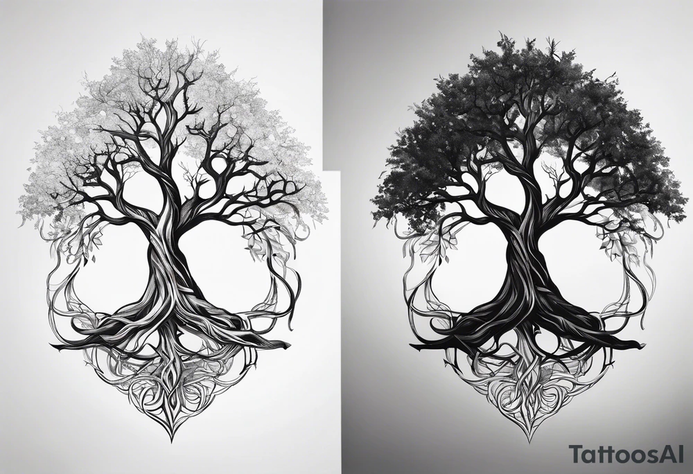 minimal Yggdrasil with roots
3 line triangles behind tattoo idea minimal Yggdrasil with roots
3 line triangles behind tattoo idea