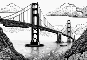 Golden Gate Bridge with a dragon tattoo idea