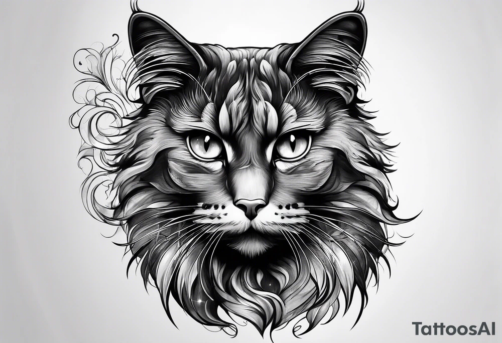 cat with a cat on tattoo idea