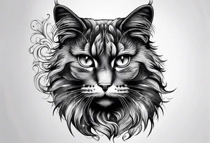cat with a cat on tattoo idea