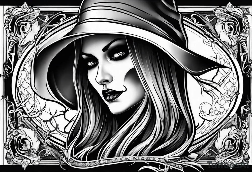 lady skeleton grim reaper tattoo idea