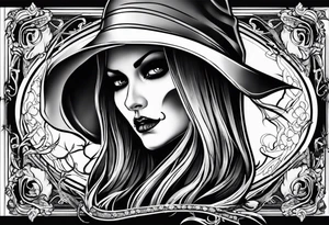 lady skeleton grim reaper tattoo idea