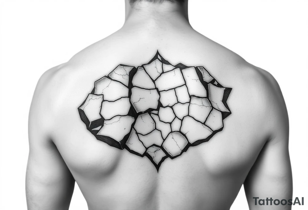 Cracked stone tattoo idea