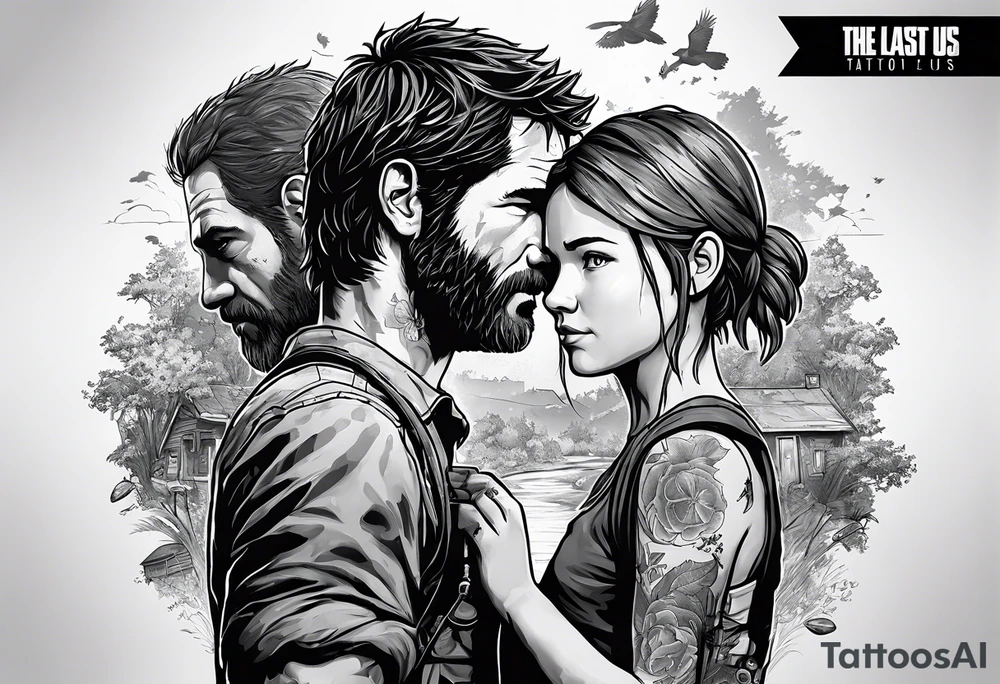 A tattoo inspired but the game series The Last of Us, including ellie’s tattoo and infected clickers tattoo idea