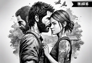 A tattoo inspired but the game series The Last of Us, including ellie’s tattoo and infected clickers tattoo idea