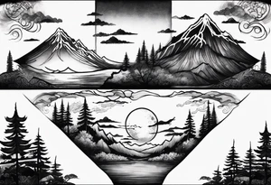 I need a cover-up tattoo. Can you accept the picture to see? I want it to be Treeline and mountain tattoo idea