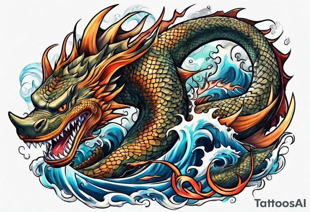 Shark dragon tattoo idea