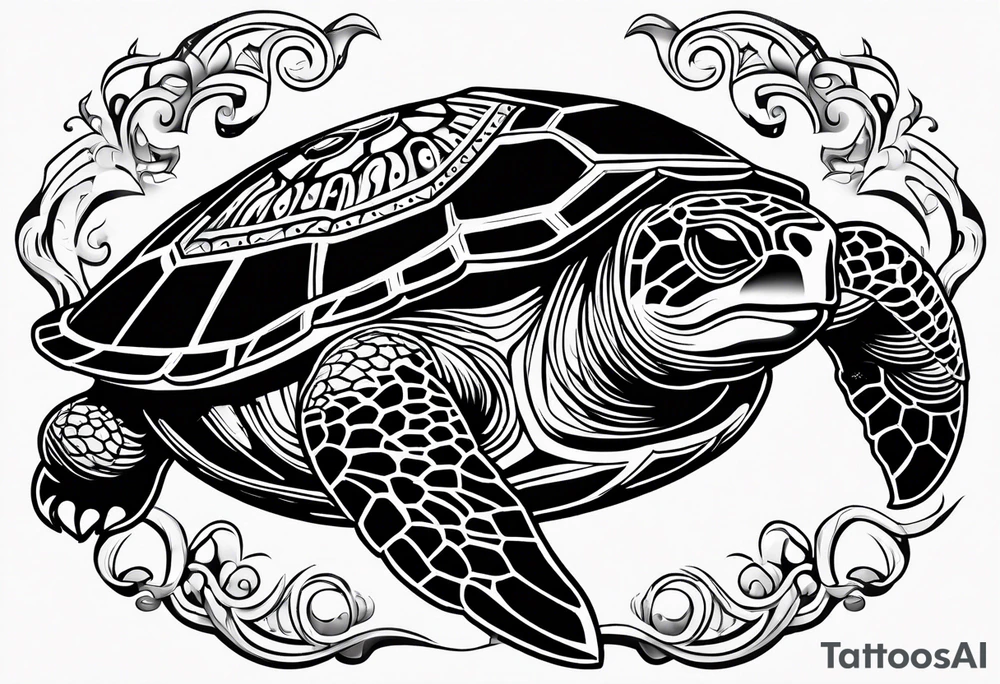 marine turtle tattoo idea
