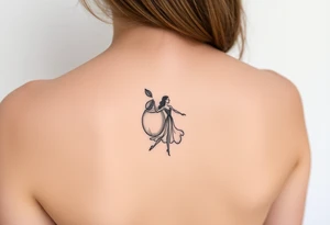 Coconut with a lime and a dancing girl tattoo idea