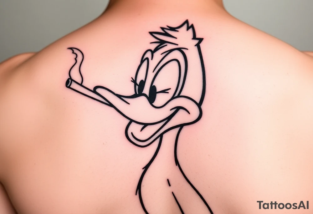 Daffy duck smoking a joint tattoo idea