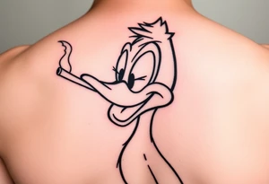 Daffy duck smoking a joint tattoo idea