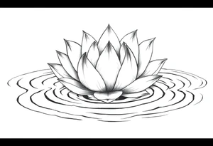 serene lotus flower emerging from sacred waters with ripples tattoo idea