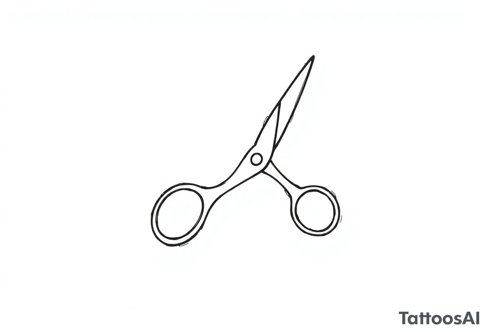 Scissor cutting line tattoo idea
