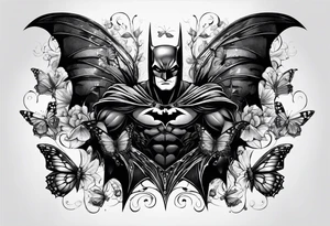 Batman and butterflies all around tattoo idea