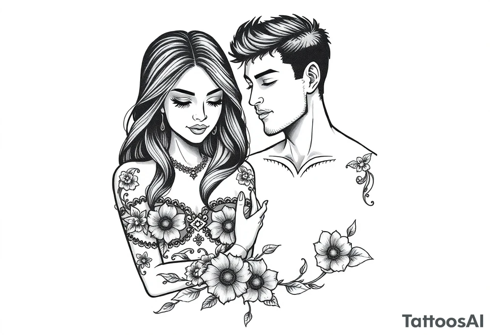 Matching tattoos for a couple tattoo idea
