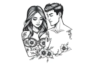 Matching tattoos for a couple tattoo idea