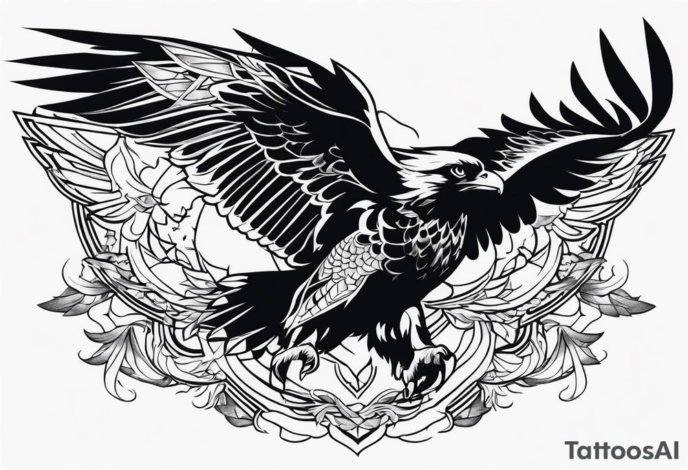 hawk fighting tattoo idea