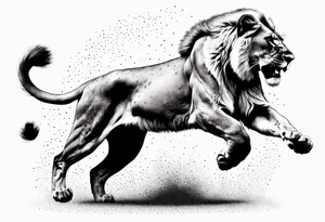 Lioness jumping tattoo idea
