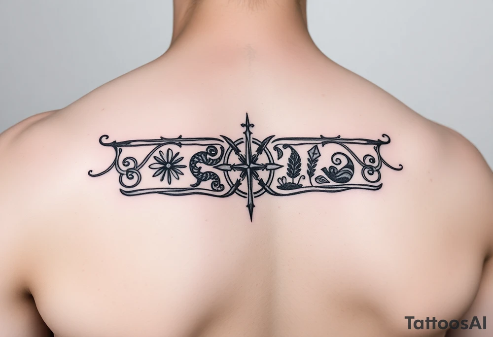An armband tattoo combining Celtic traditional symbols and nature tattoo idea