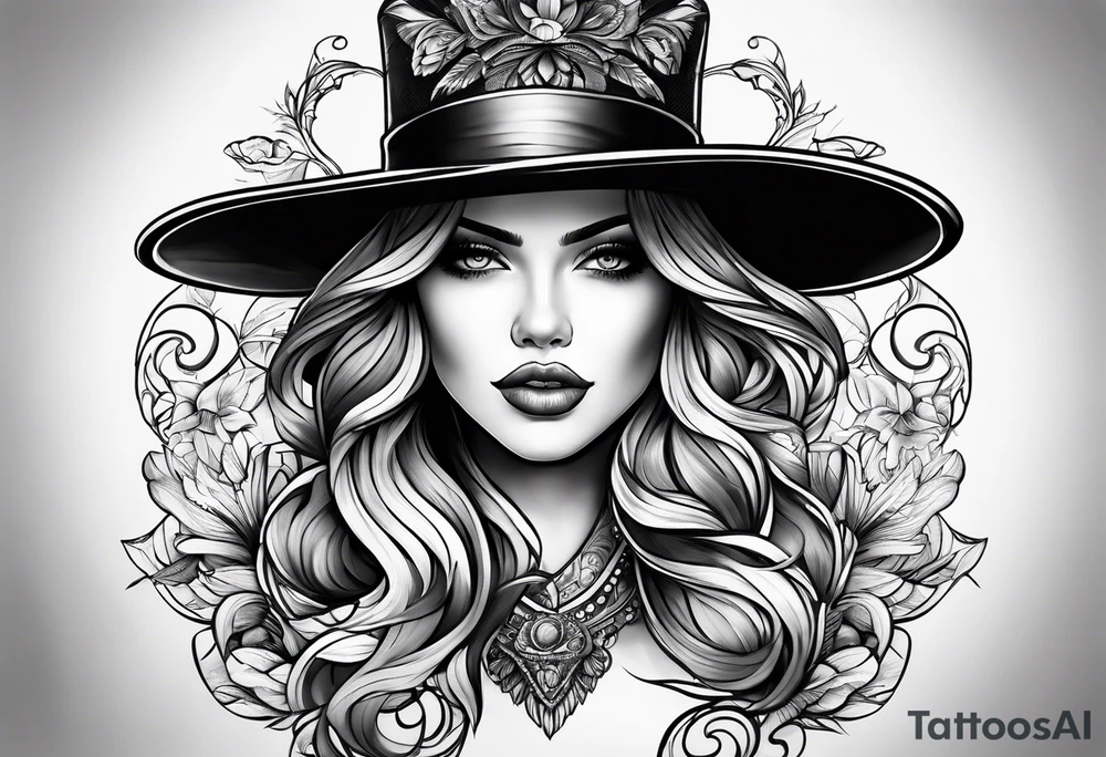 wearing a hat tattoo idea