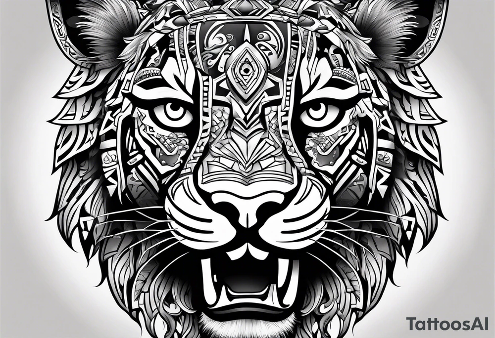 Aztec jaguar tattoo idea