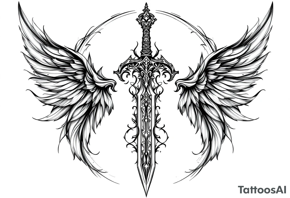 Goddess sword tattoo idea