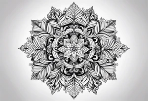 Angular Snowflake mandala tattoo idea