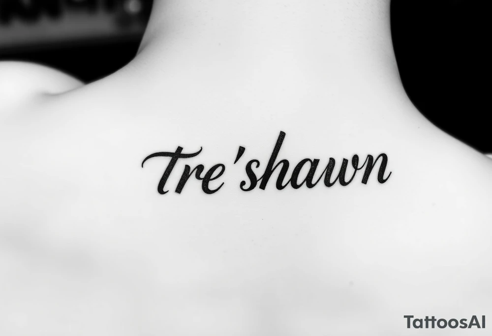 ankle tattoo 
with the name tre’shawn on it tattoo idea