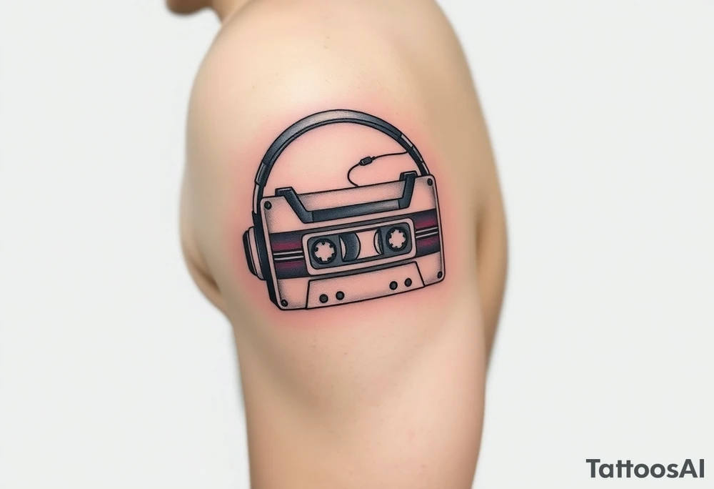 Right outer male calve

Stranger things
Upside down colors
80s Cassette player with 80s style headphones and a Kate bush running up that hill tape tattoo idea