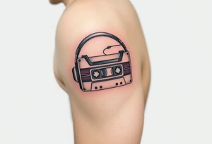 Right outer male calve

Stranger things
Upside down colors
80s Cassette player with 80s style headphones and a Kate bush running up that hill tape tattoo idea