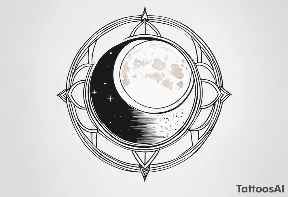 sacred moon tattoo idea