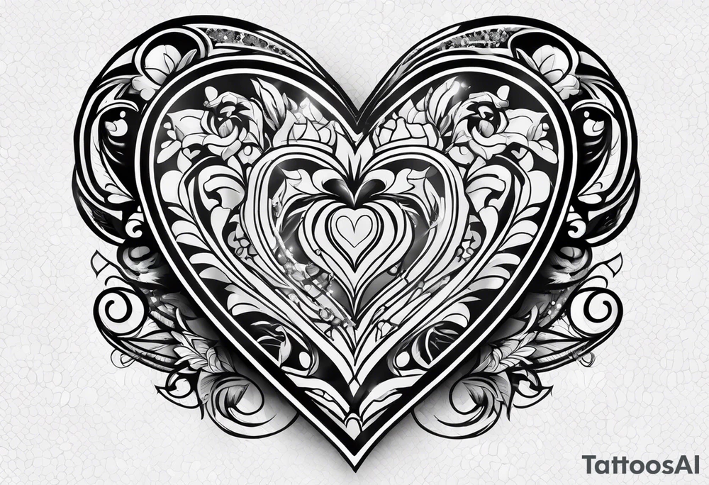 Heart pattern tattoo idea