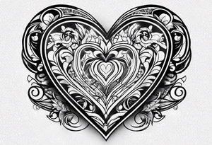Heart pattern tattoo idea
