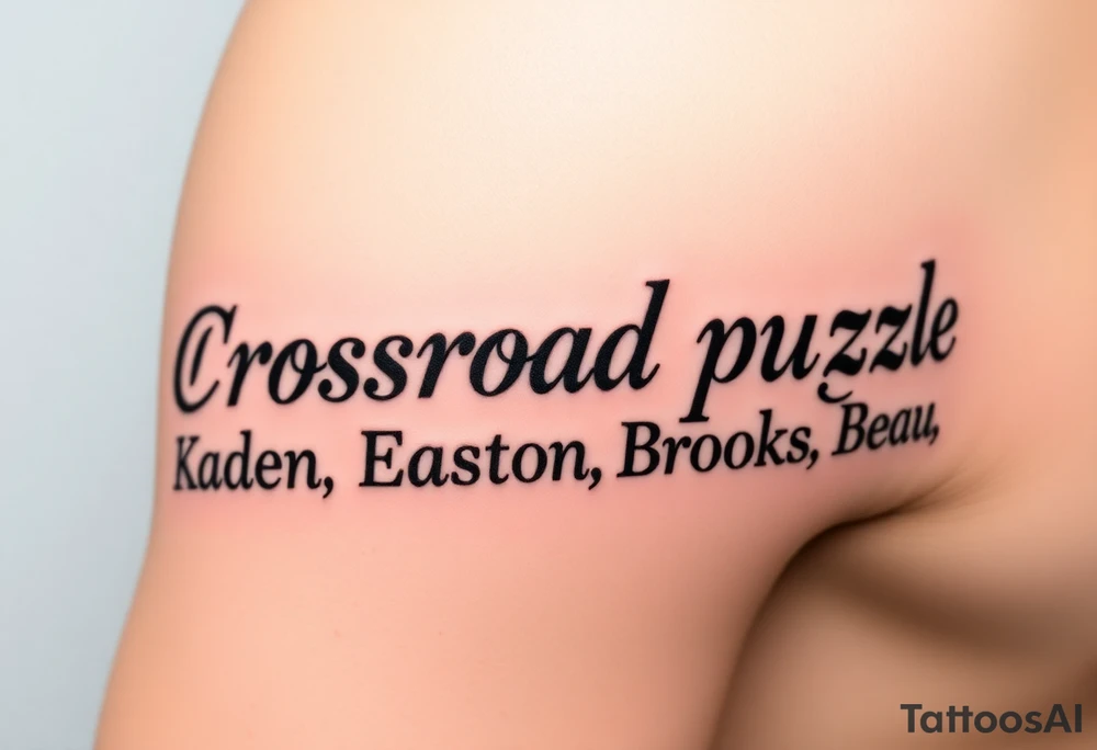 Crossroad puzzle Kaden Easton Brooks Beau tattoo idea
