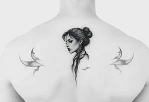 Something about a woman inspires women that have been through childhood trauma and have become strong and don't let anything bother them in life tattoo idea