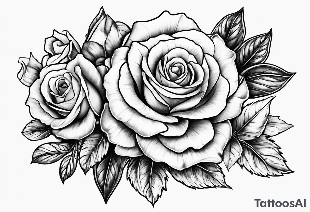 two violets and a rose tattoo idea