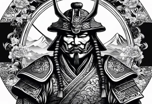 a samurai with his mask tattoo idea