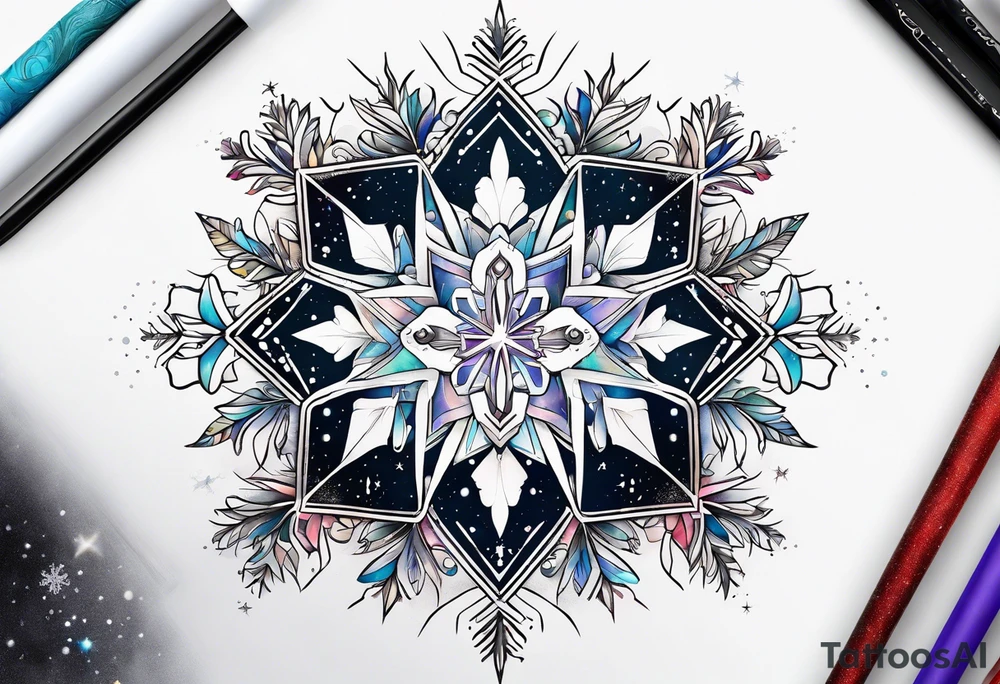 Constellation, animal, snowflake tattoo idea
