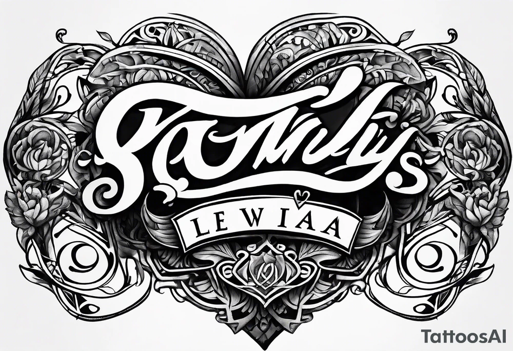 Semily's name written with a heart next to the couple tattoo idea