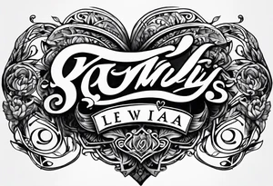 Semily's name written with a heart next to the couple tattoo idea