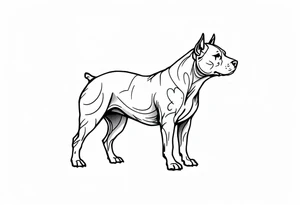 Minimalist Staffbull Line Art
Clean single-line outline forming the silhouette of a standing Staffbull. Black ink only, perfect for a small wrist or ankle tattoo. tattoo idea
