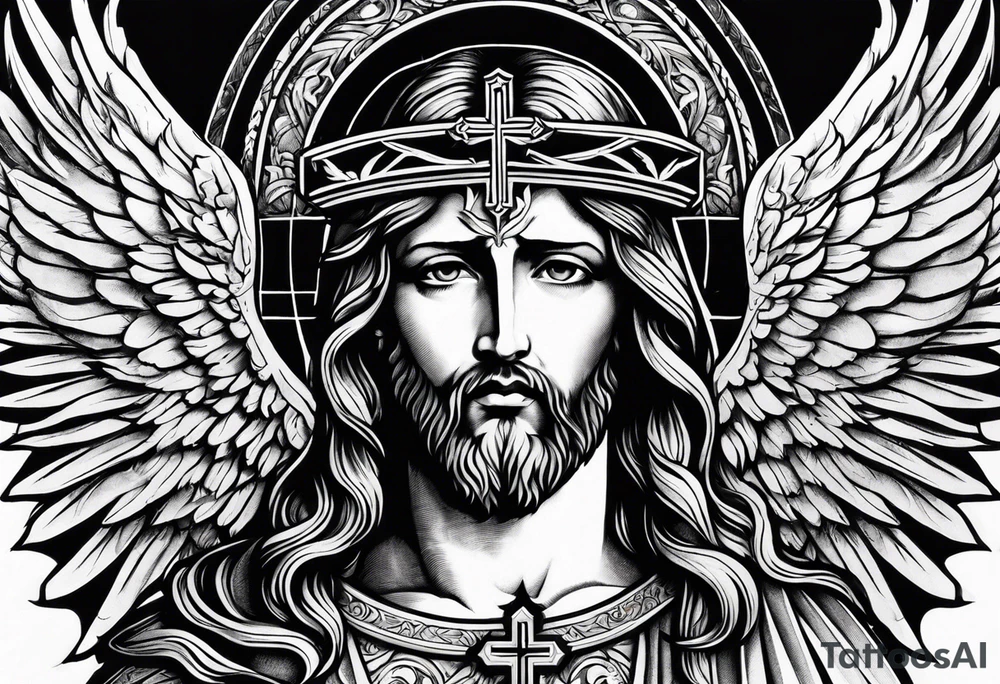 christianity cross jesus with wings around it tattoo idea christianity cross jesus with wings around it tattoo idea